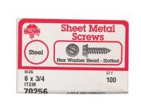 (image for) No. 6 x 3/4 in. L Slotted Hex Washer Head Zinc-Plated St