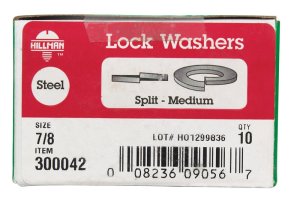 (image for) 7/8 in. Dia. Zinc-Plated Steel Split Lock Washer 10 pk