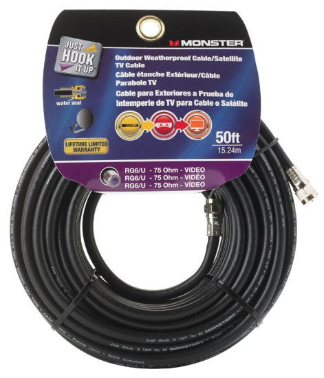 (image for) Monster Just Hook it Up Weatherproof Video Coaxial Cable
