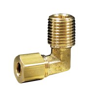 (image for) 1/4 in. Compression x 3/8 in. Dia. MPT Brass 90 Degree Elbow