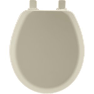 (image for) Never Loosens Round Bone Molded Wood Toilet Seat