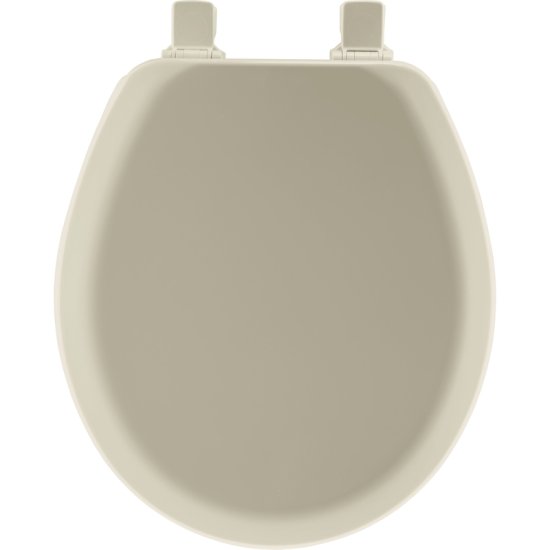 (image for) Never Loosens Round Bone Molded Wood Toilet Seat