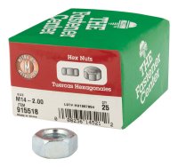 (image for) M14-2.00 mm Zinc-Plated Steel Metric Hex Nut 25 pk
