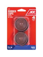 (image for) Rubber Caster Cup Brown Round 1-3/4 in. W 4 pk