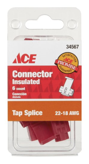 (image for) Insulated Wire Tap Splice Connector Red 6 pk