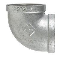 (image for) 2 in. FPT x 2 in. Dia. FPT Galvanized Malleable Iron 90 De