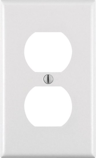 (image for) White 1 gang Thermoset Plastic Duplex Outlet Wall Plate