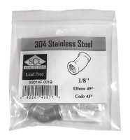 (image for) 1/8 in. FPT x 1/8 in. Dia. FPT Stainless Steel 45 D