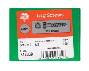 (image for) 5/16 in. x 2-1/2 in. L Hex Hot Dipped Galvanized Steel L