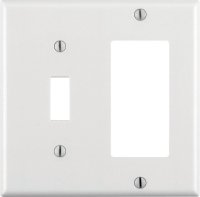 (image for) White 2 gang Thermoset Plastic GFCI/Rocker/Toggle Wall P