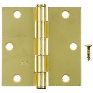 (image for) Ace 3-1/2 in. L Satin Brass Residential Door Hinge 3 pk