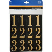 (image for) Hillman 2 in. Gold Vinyl Self-Adhesive Number Set 0-9 32 pc