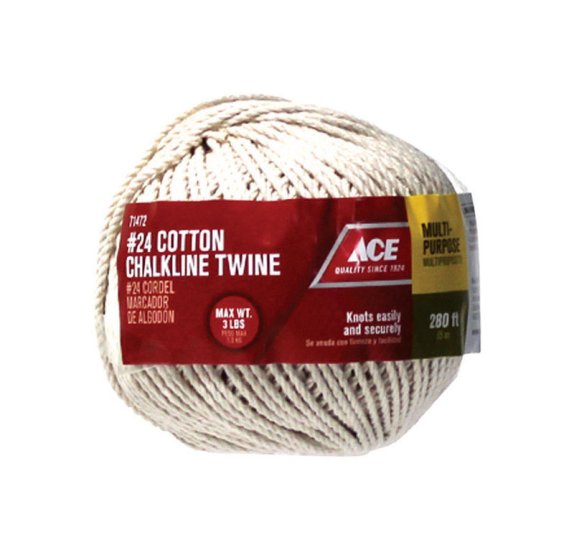 (image for) 24 in. Dia. x 280 ft. L White Twisted Cotton Twine