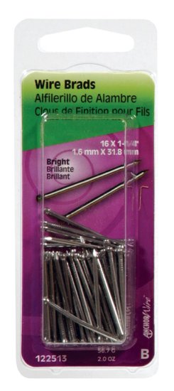 (image for) 16 Ga. x 1-1/4 in. L Bright Steel Brad Nails 1 pk 2 oz.