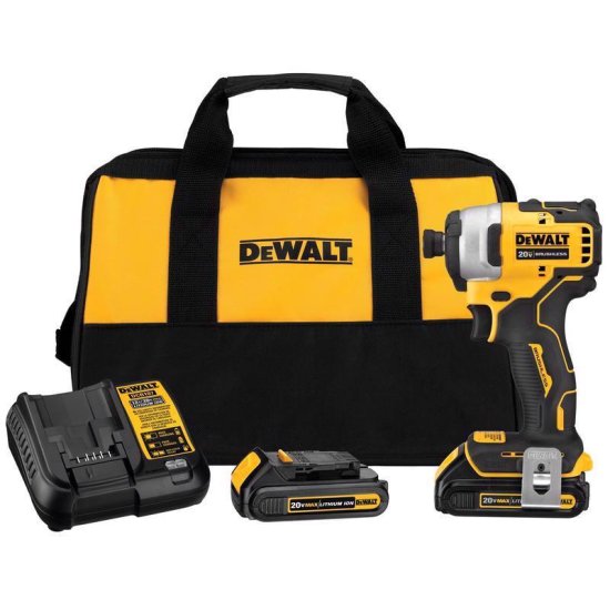 (image for) DEWALT 20V MAX ATOMIC 1/4 in. Cordless Brushless Impact Driver K