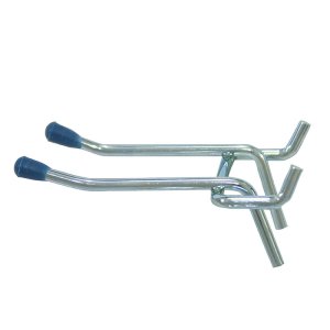 (image for) Zinc Plated Silver Steel 4 in. Peg Hooks 2 pk