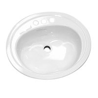 (image for) Industries Azalea Self-Rimming Oval Bathroom Sink in White