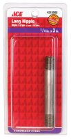 (image for) 1/4 in. MPT x 3 in. L Stainless Steel Nipple