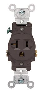 (image for) 20 amps 125 volt Brown Outlet 5-20R 1 pk