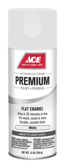 (image for) Premium Flat White Enamel Spray Paint 12 oz.