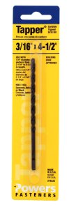 (image for) Tapper 3/16 in. x 4-1/2 in. L Carbide Tipped Drill Bit 1