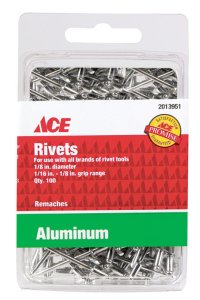 (image for) 1/8 in. Dia. x 1/8 in. Aluminum Rivets Silver 100 pk