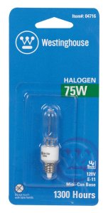 (image for) 75 watts T4 Speciality Halogen Bulb 1,450 lumens Wh