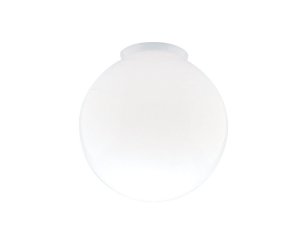 (image for) Round White Glass Lamp Shade 6 in. 3-1/4 Opening