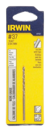(image for) #37 x 2-1/2 in. L High Speed Steel Wire Gauge Bit 1 pc.