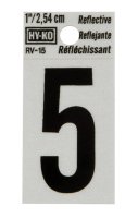 (image for) 1 in. Reflective Black Vinyl Self-Adhesive Number 5 1 pc.