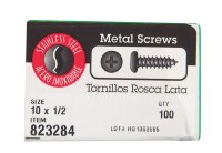 (image for) No. 10 x 1/2 in. L Phillips Pan Head Stainless Steel She