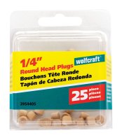 (image for) Round Birch Head Plug 1/4 in. Dia. x 0.225 in. L 1 pk