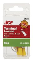 (image for) Insulated Wire Ring Terminal Yellow 8 pk