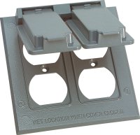 (image for) Electric Square Metal 2 gang Duplex Box Cover For Wet Loca