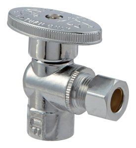 (image for) 3/8 in. FIP x 3/8 in. Compression Brass Angle Stop Valve
