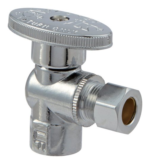 (image for) 3/8 in. FIP x 3/8 in. Compression Brass Angle Stop Valve