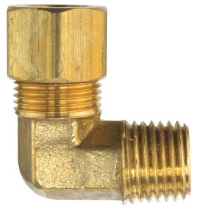 (image for) 1/4 in. Compression x 1/8 in. Dia. MPT Brass 90 Degree Elbow