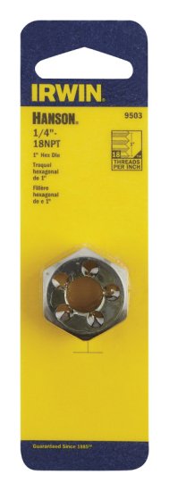 (image for) High Carbon Steel SAE Hexagon Die 1/4 in.-18NPT 1 p