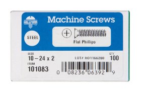 (image for) No. 10-24 x 2 in. L Phillips Flat Head Zinc-Plated Steel