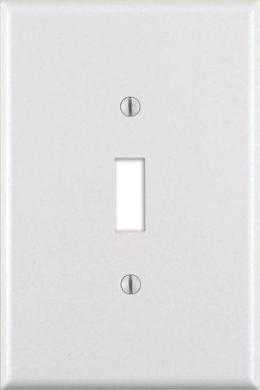 (image for) White 1 gang Thermoset Plastic Toggle Wall Plate 1 pk Jumbo