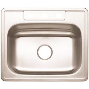 (image for) Stainless Steel Kitchen Sink 25 in. 3-Hole Single Bowl Drop-In K