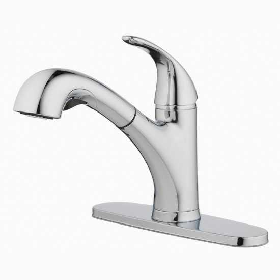 (image for) Pacifica One Handle Chrome Pull-Out Kitchen Faucet