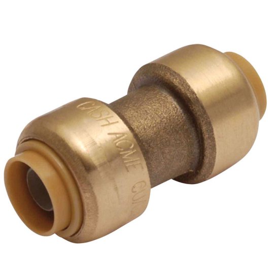 (image for) 3/8 in. Push x 3/8 in. Dia. Push Brass Coupling