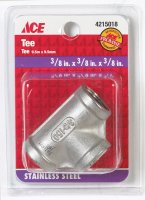 (image for) 3/8 in. FPT x 3/8 in. Dia. FPT Stainless Steel Tee