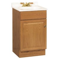 (image for) 18-1/2 in. W x 16-1/4 in. D Bath Vanity in Oak with Cultured Mar