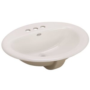 (image for) 20 in. Oval Drop-in Bathroom Sink in White