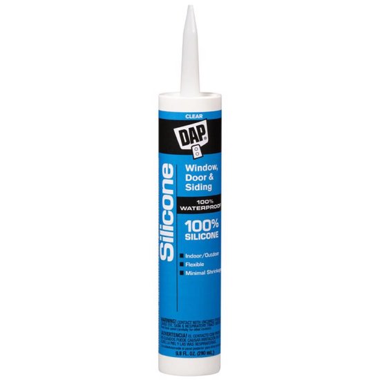 (image for) DAP Clear Silicone Rubber Door/Siding/ Window Sealant 9.8 oz