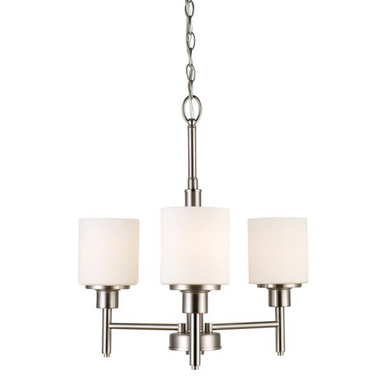 (image for) Aubrey Satin Nickel 3 lights Chandelier