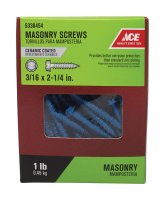 (image for) 3/16 in. x 2-1/4 in. L Slotted Hex Washer Head Masonry Screw