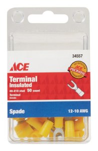 (image for) Insulated Wire Spade Terminal Yellow 50 pk